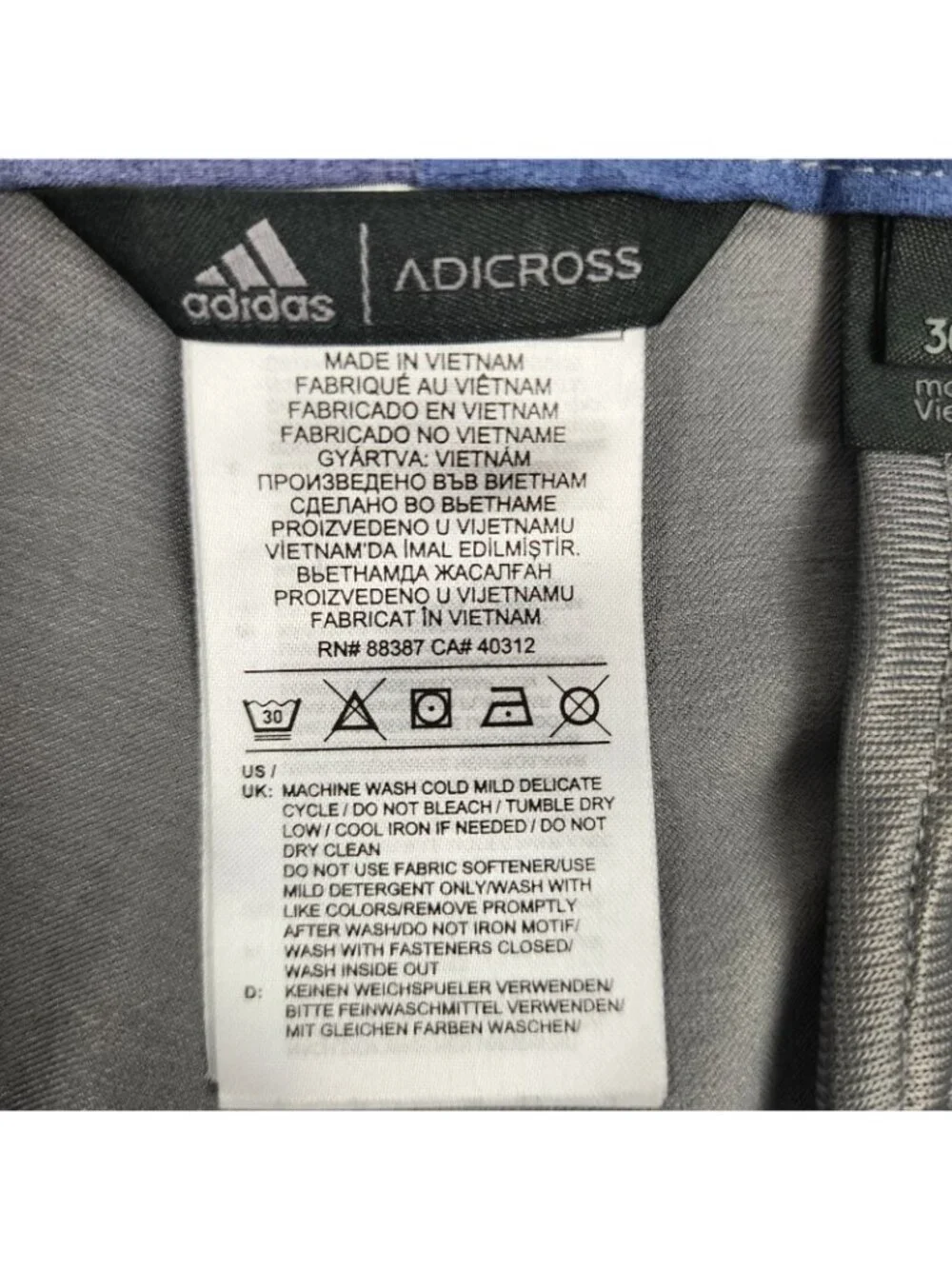 Adidas Pants Mens 30x30 Gray Adicross Range The 3 Stripes Tapered Leg Joggers